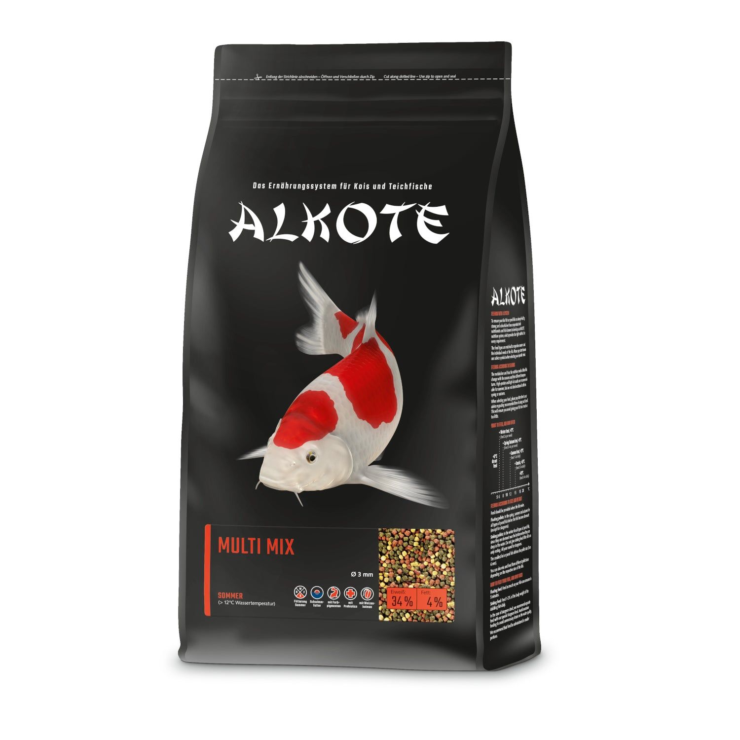 Bild von Alkote Koifutter Multi Mix (1 kg / Ø 3 mm) Basisfutter ideal für die Sommermonate