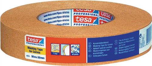 Bild von Kreppband tesakrepp® 4319 - 16 M, sta.gekreppt hellbraun L.50m B.19mm Rl.TESA