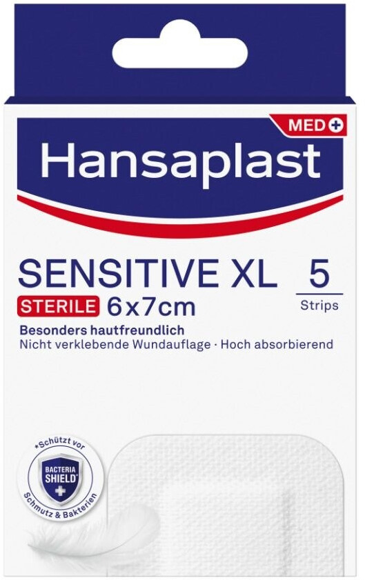 Bild von Hansaplast Wundpflaster Hansaplast Sensitive XL Steril 6 cm x 7 cm, 5 Stück, Packung