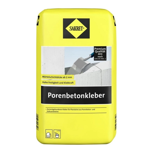 Bild von Sakret Porenbetonkleber 10 kg – Der starke Montagekleber für Plansteine