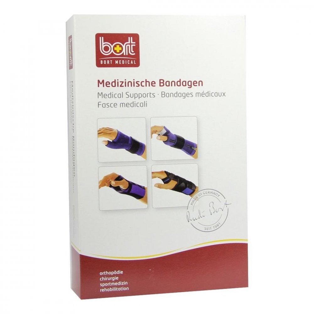 Bild von Bort Handgelenkstütze Mit Daumenaussparung Medium Blau - Zur Stabilisierung des Handgelenks