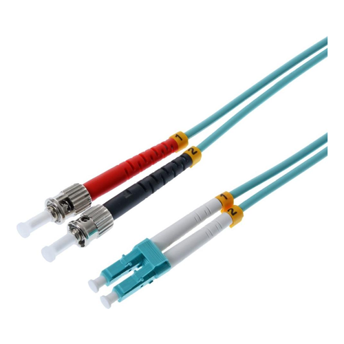 Bild von Helos LWL Patchkabel LC/ST Duplex 50/125µm OM3 aqua 10,0m