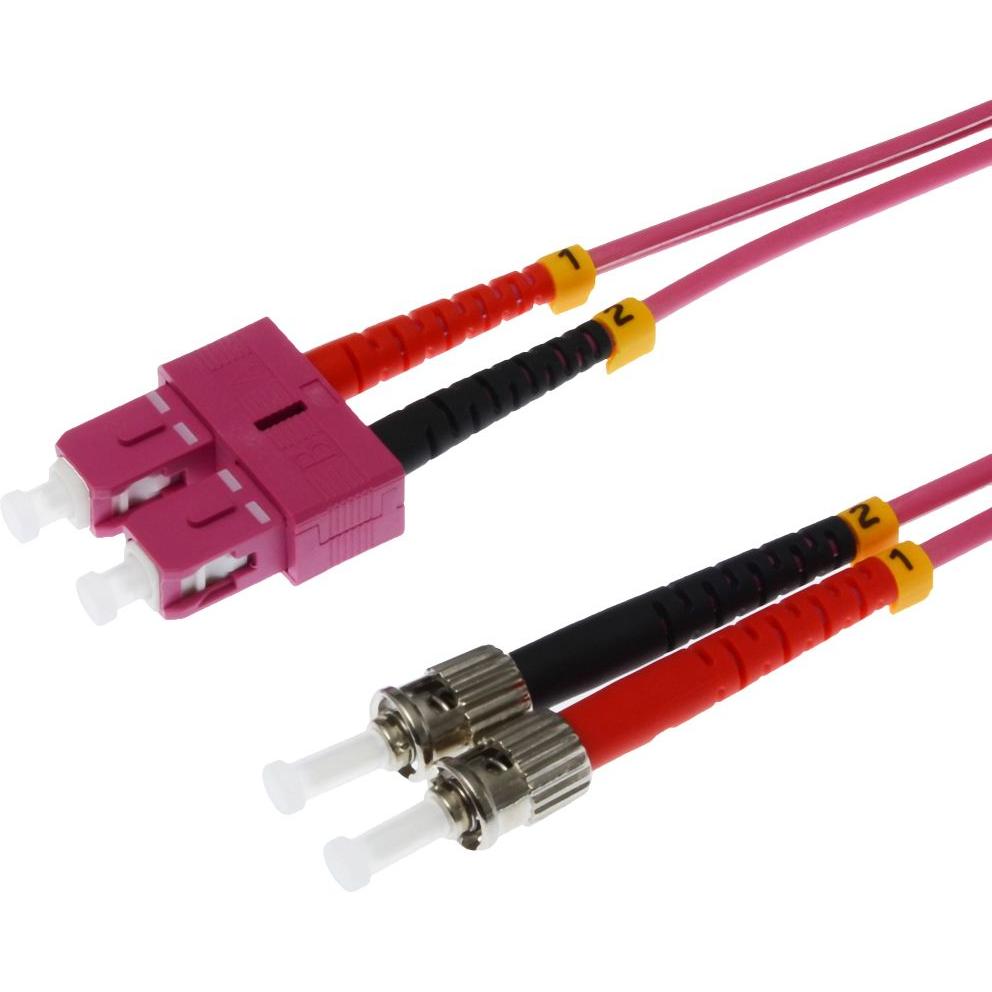 Bild von Helos OM4 SC/ST Glasfaserkabel 2x ST Violett (CAT6, 3 m), Netzwerkkabel