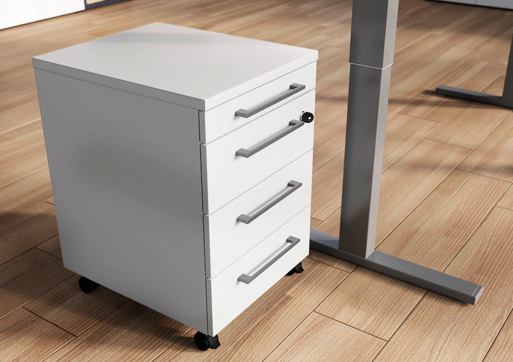 Bild von GERMANIA Agenda Office Rollcontainer lichtgrau 4 Auszüge 42,0 x 49,0 x 61,0 cm
