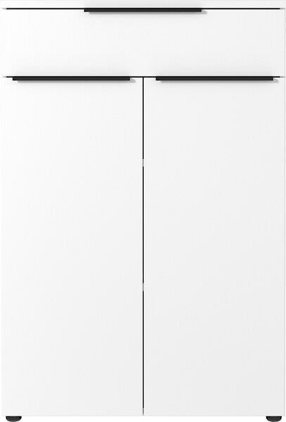 Bild von Kombischrank Porto, 1 Schublade, 2 Türen und 2 Einlegeböden, 2 OH, B 810 x T 400 x H 1200 mm, weiß