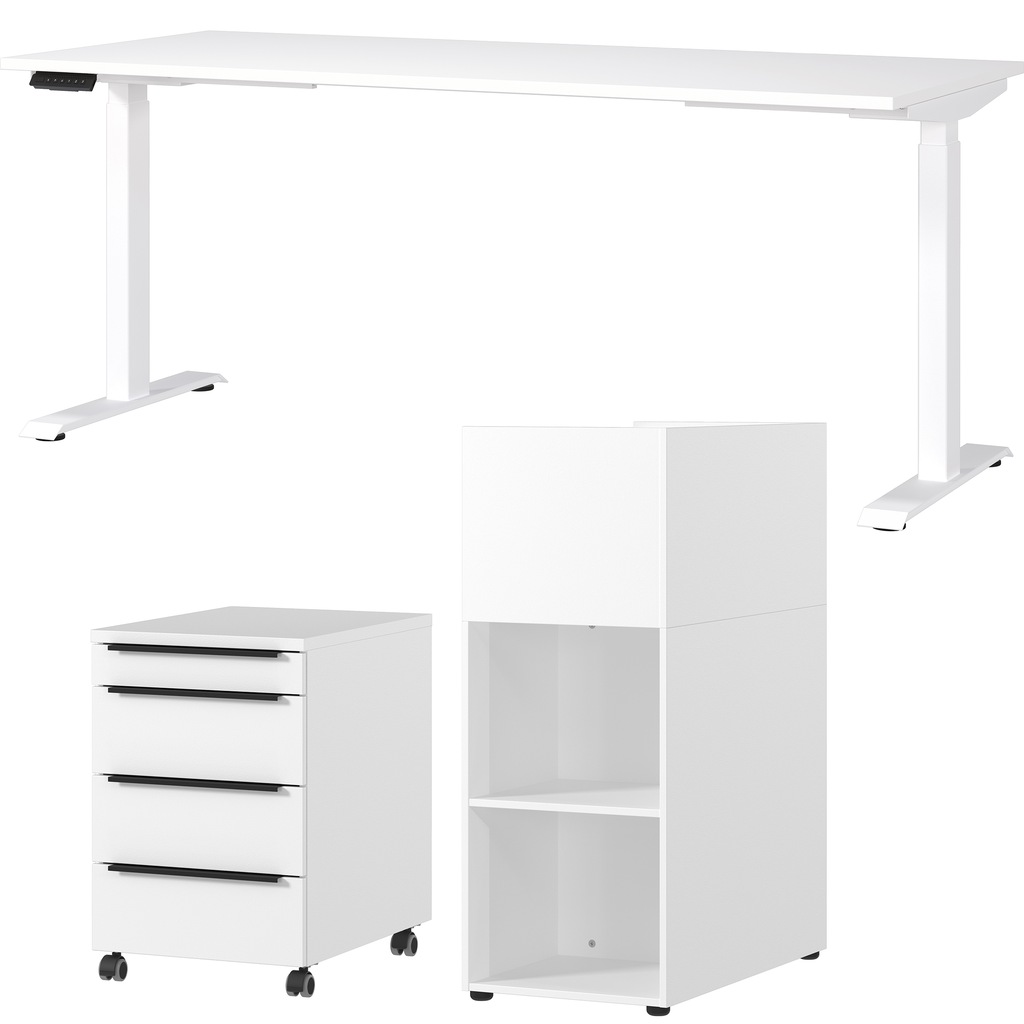 Bild von GERMANIA Büromöbel-Set "Mailand", (3 tlg.), inkl. Schreibtisch, Rollcontainer und Raumteiler