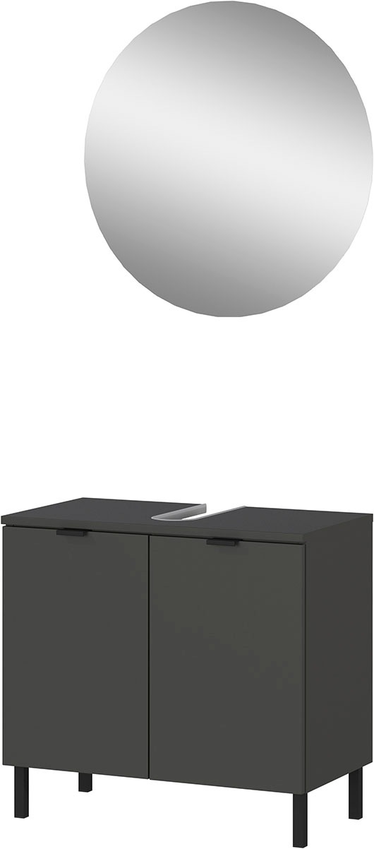 Bild von Germania 2-TLG. Bad-Set 9918-547 GW-Arcena, in Graphit, mit Metallfüßen, 60 x 200 x 34 cm (BxHxT)