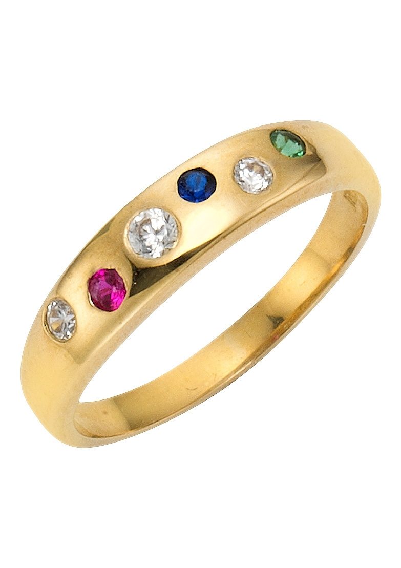 Bild von Firetti Goldring »Schmuck Geschenk Gold 333 Damenring Goldring Edelstein Farbstein«, mit Rubin, Saphir, Smaragd und Zirkonia