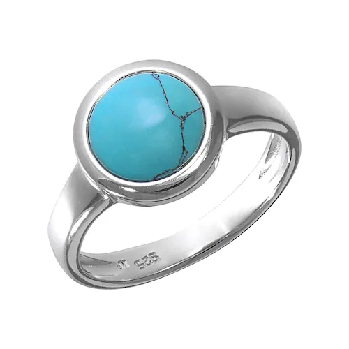 Bild von Vivance Fingerring »925/- Sterling Silber rhodiniert Türkis«