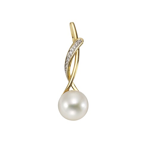 Bild von Orolino Damen Anhänger 585/- Gold 3,15cm Glänzend Süßwasserzuchtperle gelb 0,03ct 067340113-1