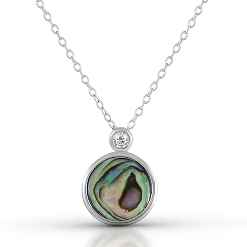 Bild von Vivance Collierkettchen »925 Silber rhodiniert Abalone Zirkonia«