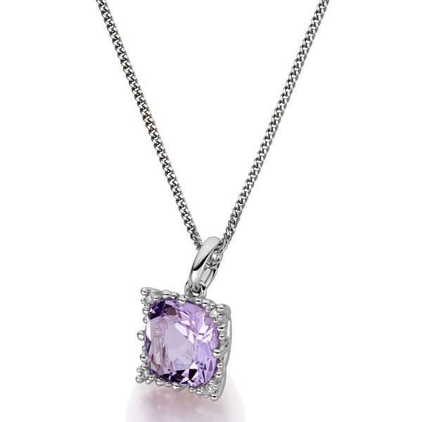 Bild von Orolino Damen Anhänger mit Kette 585/- Gold 42/45cm Glänzend Brillant Silbergrau 0,04ct. 500341419-1