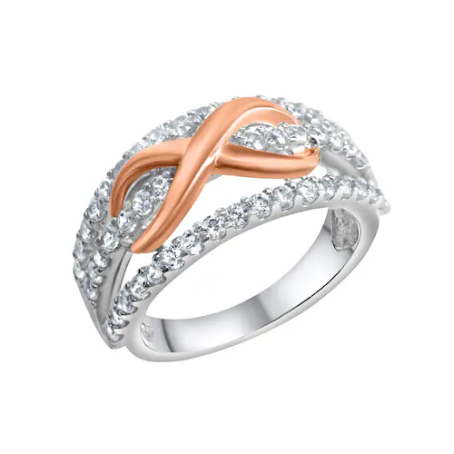 Bild von Zeeme Fingerring »Silber 925 zweifarbig mit Unendlichkeits-Motiv«