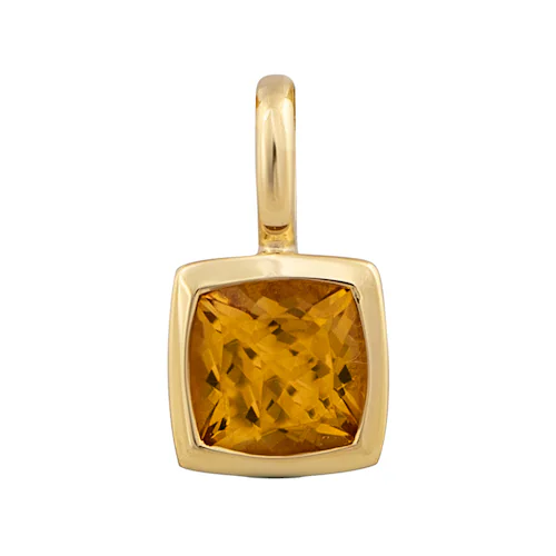 Bild von Orolino Kettenanhänger »Gold 585 mit echtem Citrin 5x5mm«