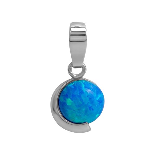 Bild von Vivance Kettenanhänger »925/- Sterling Silber rhodiniert imit. Opal blau«
