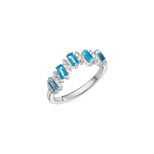 Bild von Eleganter Zeeme Fingerring aus 925 Silber mit Weißtopas und Blautopas