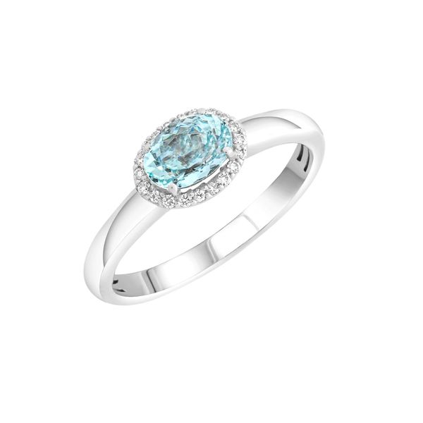 Bild von Diamonds by Ellen K. Fingerring »Weißgold 585 mit echtem Aquamarin und 36 Diamanten 0,09ct.«