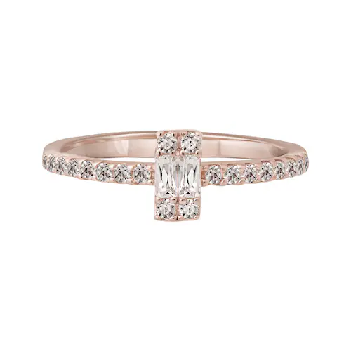 Bild von CAÏ Fingerring »925 Sterling Silber rosé vergoldet mit Zirkonia«