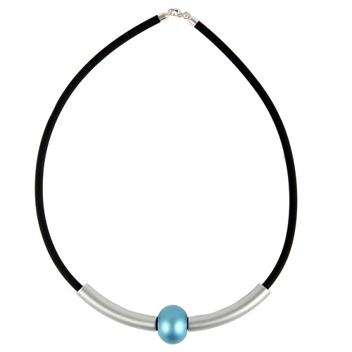 Bild von DeMarie Damen Collier Metall 45cm Matt/Glanz hellblau 144040052