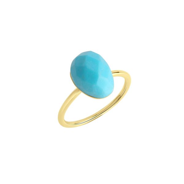 Bild von Jamelli Damen Ring 925/- Sterling Silber Glänzend Türkis gelb 3,42ct. 300270126J-V