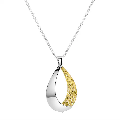 Bild von Zeeme Silber Damen Anhänger mit Kette 925/- Sterling Silber 50+5cm Gehämmert mehrfarbig 245240016-50