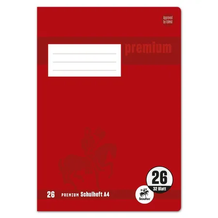 Bild von Staufen, Heft + Block, Doppelheft Premium Lineatur 26 kariert DIN A4 Aussenrand, 32 Blatt (A4, Kariert, Weicher Einband)