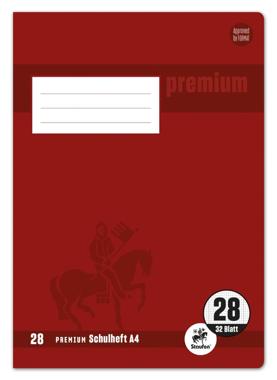 Bild von Staufen, Heft + Block, Doppelheft Premium Lineatur 28 kariert DIN A4 Innen- und Aussenrand, 32 Blatt (A4, Kariert, Harter Einband)