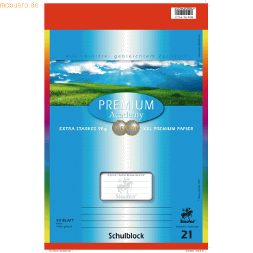 Bild von 10 x Staufen Schulblock Premium A4 50 Blatt liniert