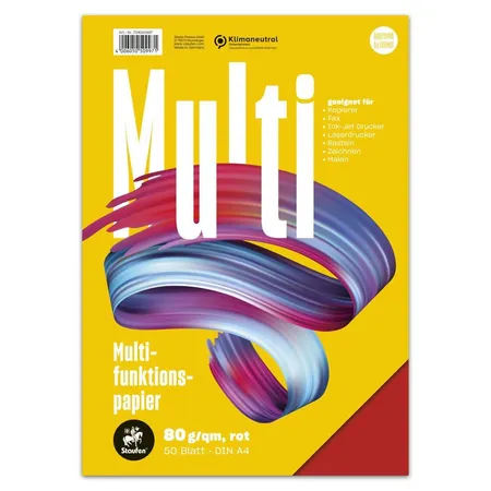 Bild von Staufen Style Multifunktionspapier - DIN A4, 50 Blatt, Farbe: rot, 80g/m² Qualitätspapier, 1 Stück