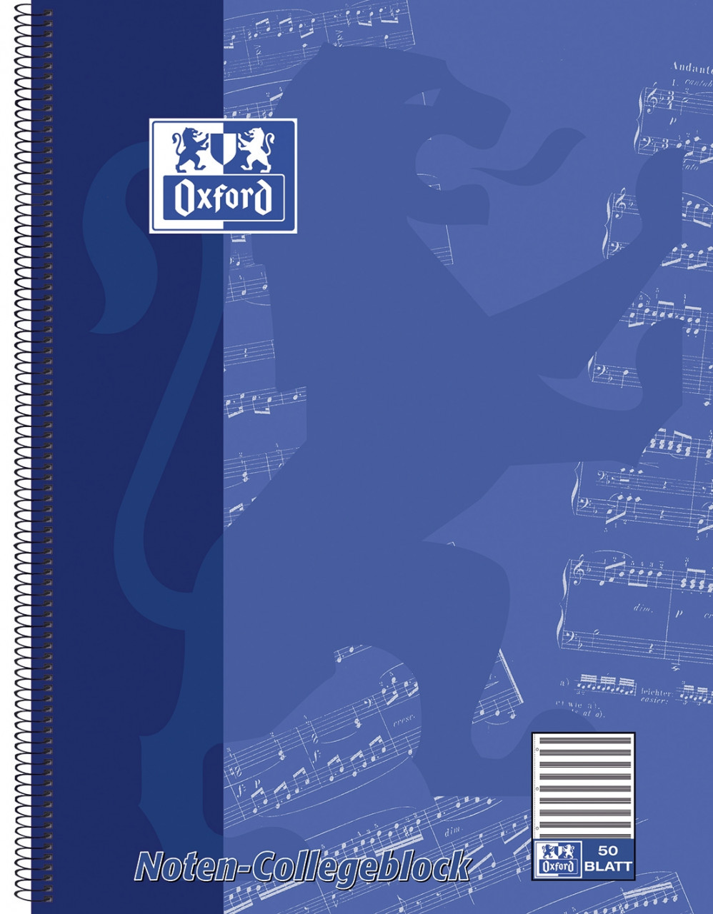 Bild von Oxford, Heft + Block, Noten-Collegeblock (Spezial, Speziallineatur, Weicher Einband)
