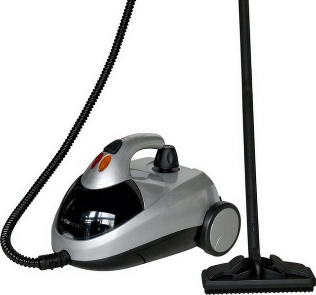 Bild von Clatronic DR 3280 Dampfreiniger, reinigt, entfettet und desinfiziert ohne Kalkrückstände und Putzstreifen, 4 bar Dampfdruck, Wassertank: ca. 1,5 Liter, Edelstahlheizkessel, Silber-Metallic