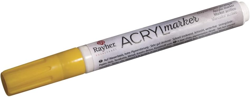 Bild von Rayher 35007161 Acryl-Marker, Rundspitze 2-4 mm, mit Ventil, sonnengel