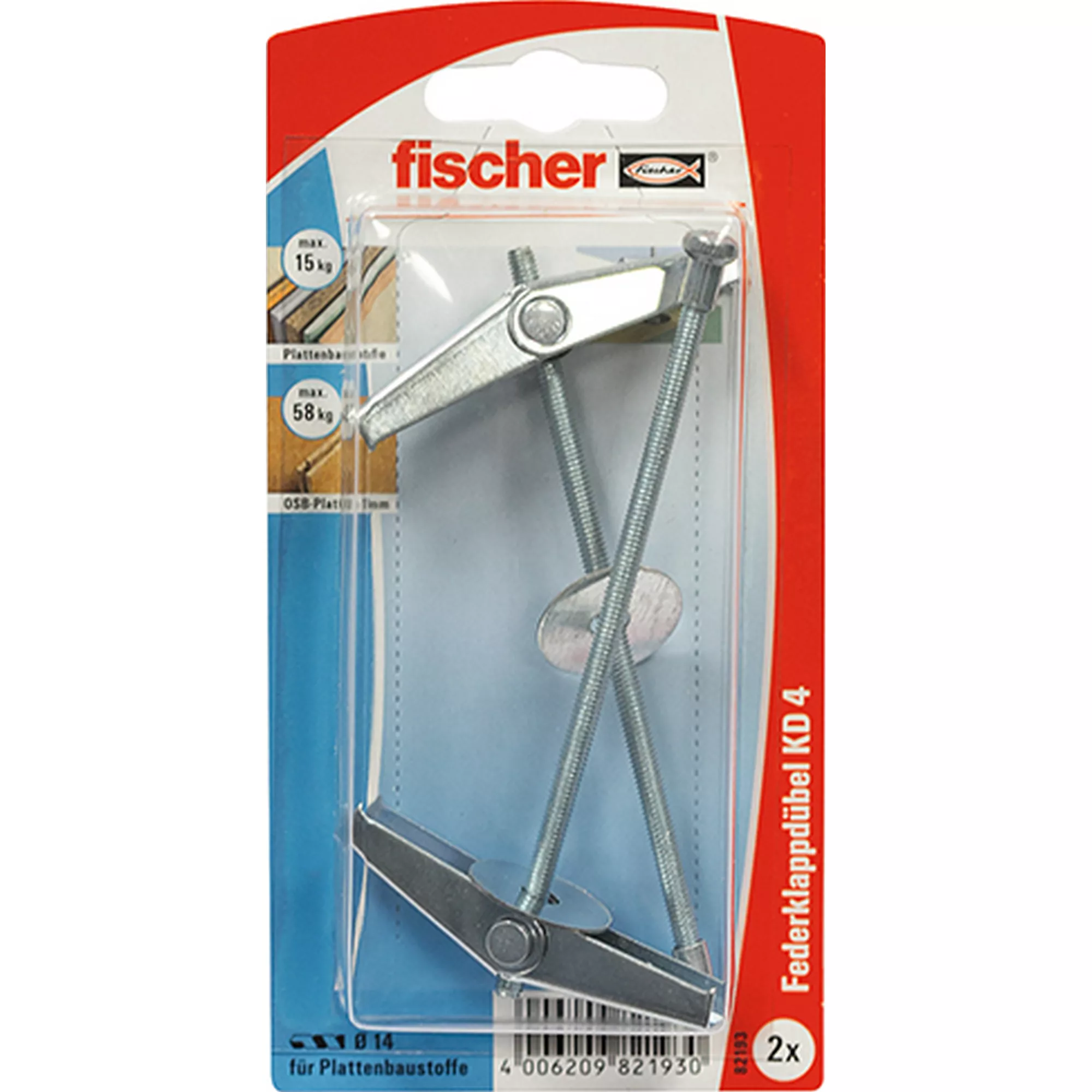Bild von FISCHER Federklappdübel KD 4 K (2 Stück)