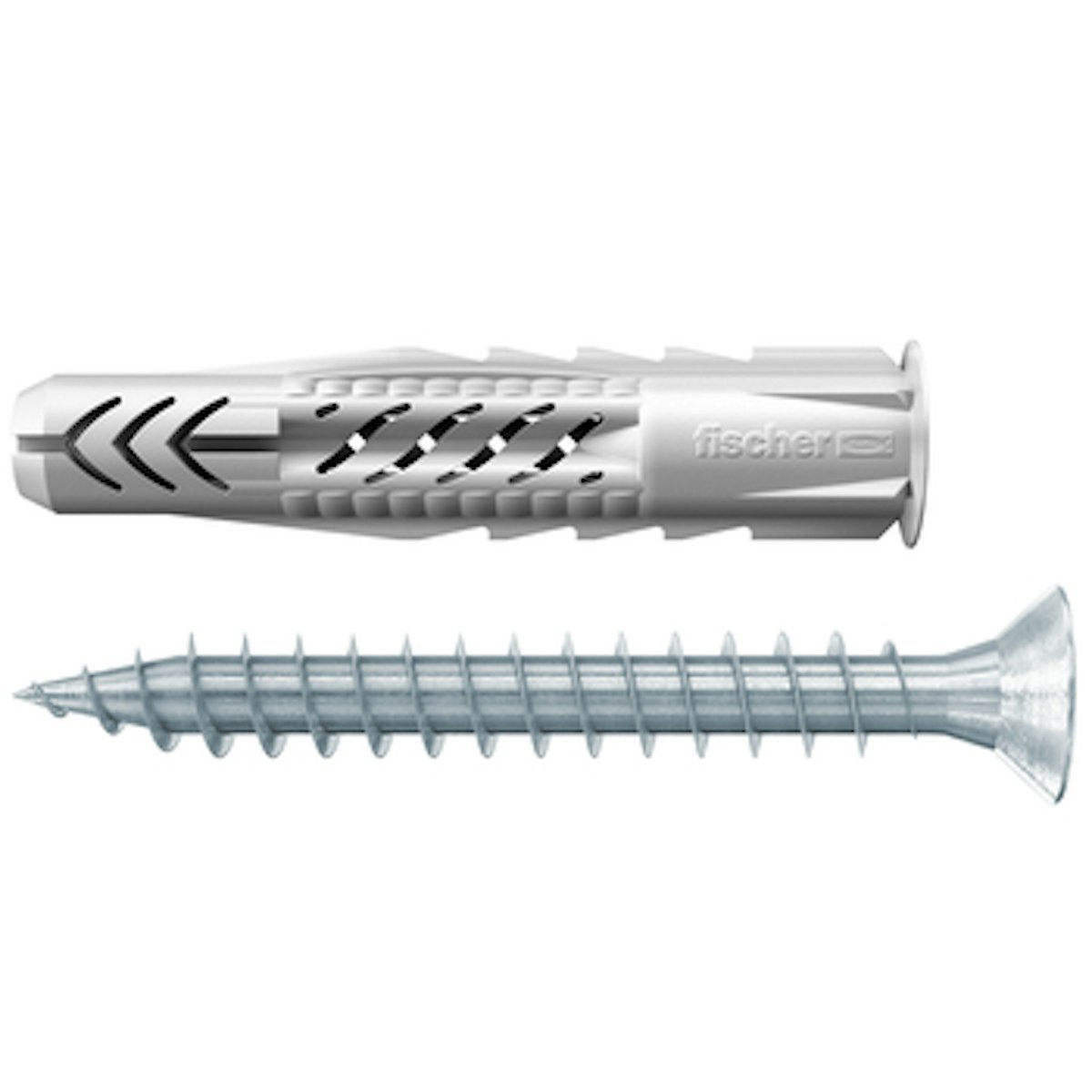 Bild von FISCHER Universaldübel UX 6 x 50 R S/5, je 25 Nylondübel mit passenden Schrauben, Allzweckdübel mit Rand, für optimalen Halt bei Befestigungen in Beton, Gipskarton, Kalksand-Lochstein uvm.