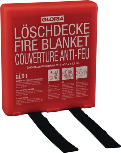 Bild von Löschdecke DIN EN 1869:2001, L1800xB1200mm silikonbesch.Glasfasergew.m.Hardbox