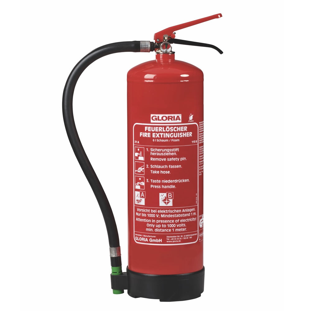 Bild von Gloria Feuerlöscher Schaum SD6E - fluorfreier Schaumlöscher 6l - Schaumfeuerlöscher für Brandklasse A/B