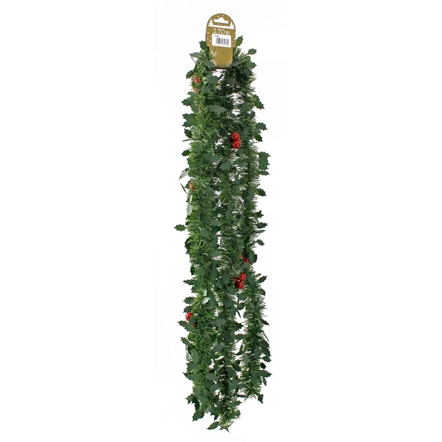 Bild von Tannengirlande mit Ilex und roten Beeren 2,70 m lang