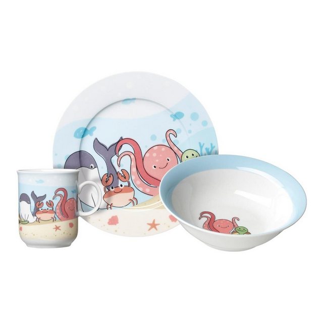 Bild von Ritzenhoff & Breker Geschirr-Set UNTERWASSERWELT aus Porzellan, spülmaschinengeeignet, im Geschenkkarton, - 1 Stück (426472)