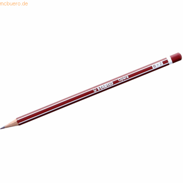 Bild von 12 x Stabilo Bleistift Opera B rot mit weißen Kantenstreifen