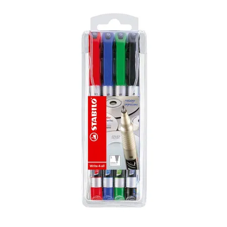 Bild von Permanent-Marker - STABILO Write-4-all - superfein - 4er Pack - blau, rot, grün, schwarz