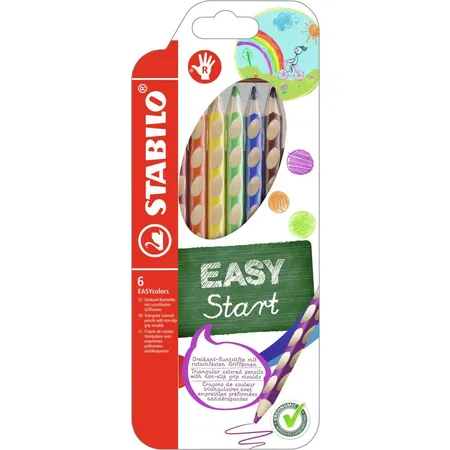 Bild von Ergonomischer Buntstift für Rechtshänder - STABILO EASYcolors - 6er Pack - mit 6 verschiedenen Farben