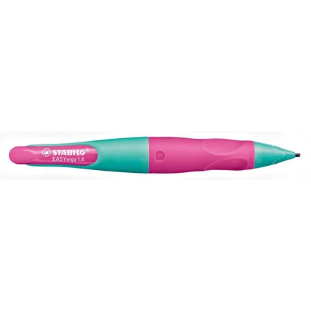 Bild von STABILO Ergonomischer Druck-Bleistift EASYergo, türkis/neonpink, mit 3 Minen, HB, Linkshänder