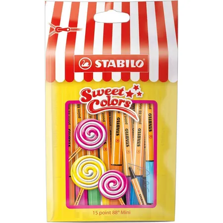 Bild von Fineliner - STABILO point 88 Mini - Sweet Colors - 15 Stück
