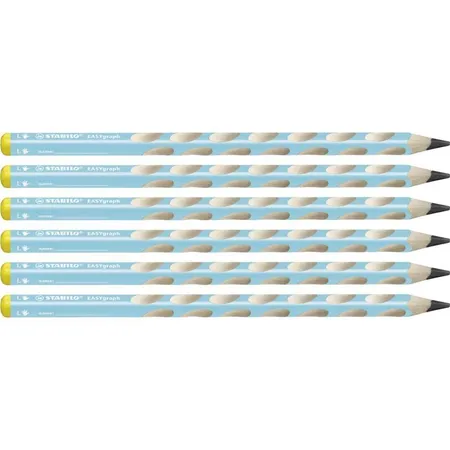 Bild von STABILO, Bleistift, Ergonomischer Dreikant-Bleistift für Linkshänder - STABILO Easygraph in blau - 6er Pack - Härtegrad (3.15 mm, HB, 6 x)