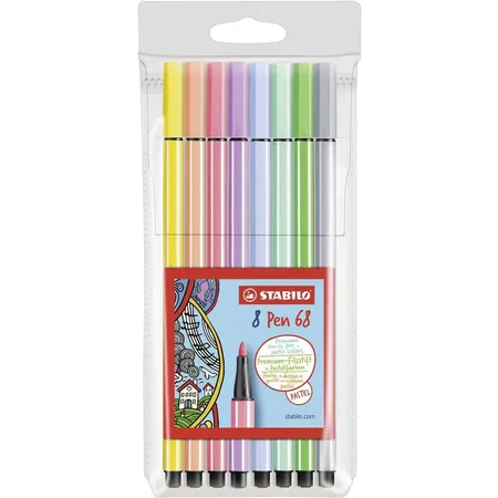 Bild von Premium-Filzstift - STABILO Pen 68 - 8er Pack - Pastellfarben