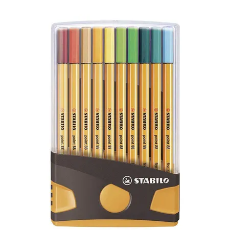 Bild von Fineliner - STABILO point 88 ColorParade - 20er Tischset in anthrazit/orange - mit 20 verschiedenen Farben