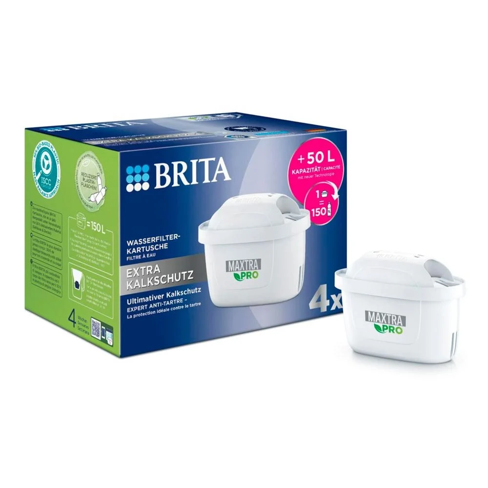 Bild von BRITA Kalk- und Wasserfilter Brita MAXTRA PRO Kalkschutz Pack 4 Wasserfilter, Zubehör für alle BRITA Filterkannen, Reduziert Kalk um 50%