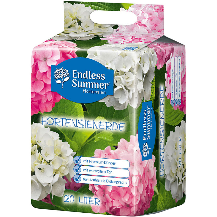 Bild von Floragard Endless Summer Hortensienerde rosa/weiß 20 L • zum Pflanzen und Umtopfen • für Beet- und Kübelbepflanzung • für weiße, rosa und pinke Hortensien • mit Tongranulat