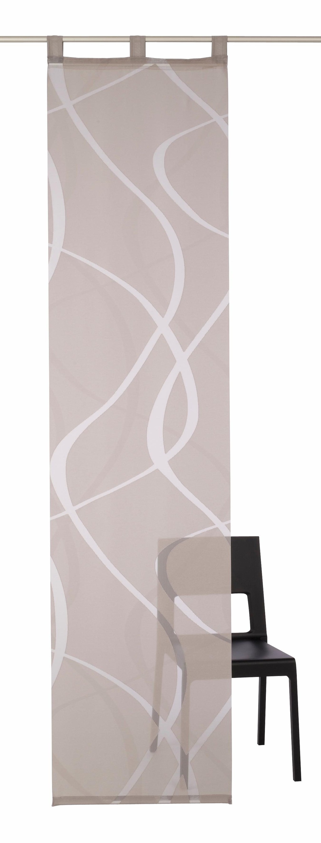 Bild von Schiebegardine NEUTEX FOR YOU "Rumbek" Gr. 1, grau (taupe, grau), B:57cm H:145cm, Scherli, Polyester, Gardinen, inkl. Beschwerungsstange