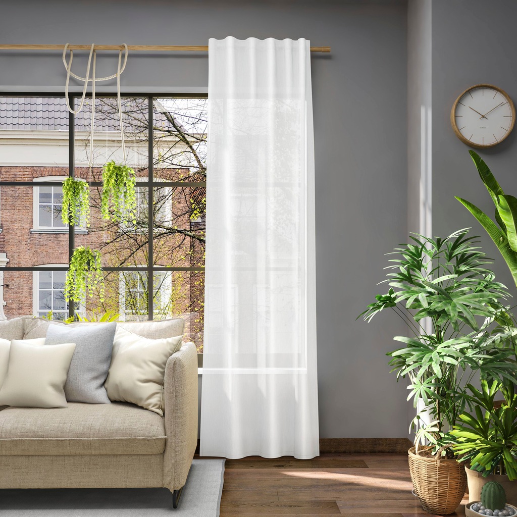 Bild von Vorhang NEUTEX FOR YOU "Libre-ECO", weiß (wollweiß), B:142cm H:285cm, Jacquard, Polyester, Gardinen, Nachhaltig, nach Maß